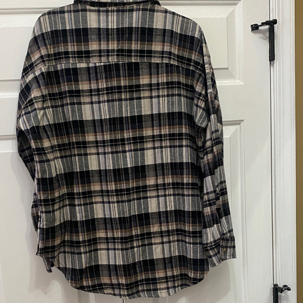Altar'd State Plaid Button-Up Shirt - Black and Tan - Picture 3 of 3